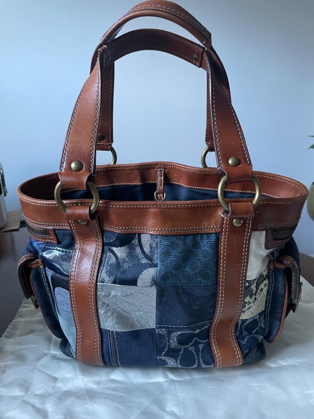 COACH Denim Patchwork Rare Vintage Y2K Handbag